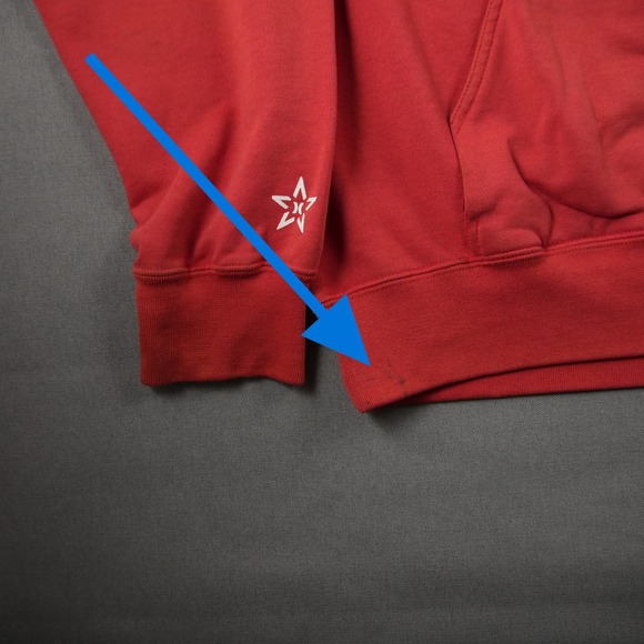 Y2K Vintage Thrashed Hurley Skater Hoodie Pullover Mens M Red Black - Picture 9 of 15